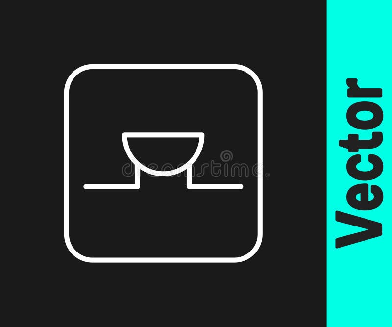 White Line Buzzer in Electronic Circuit Icon Isolated on Black