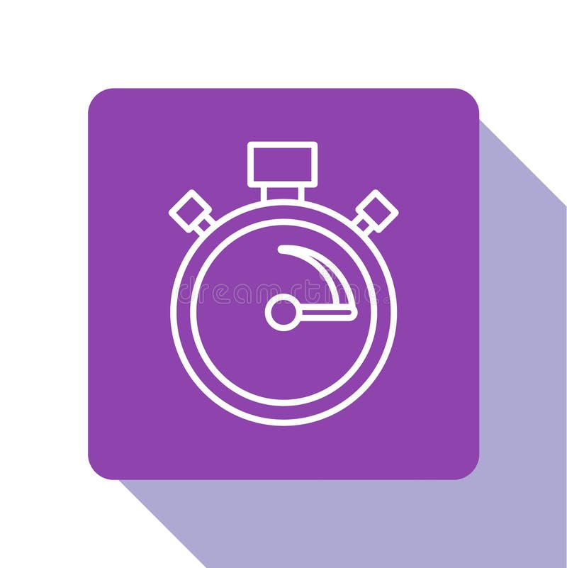 Purple Stopwatch Icon Isolated on White Background. Time Timer Sign