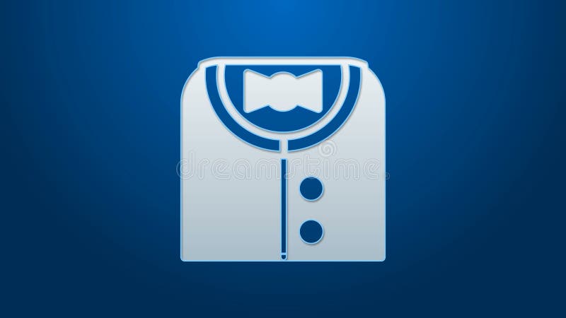 White line Suit icon isolated on blue background. Tuxedo. Wedding suits with necktie. 4K Video motion graphic animation