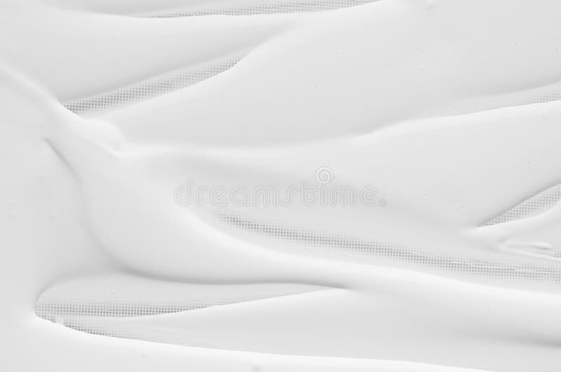 White liquid striped paint texture with smooth horizontal stains as simple abstract background.