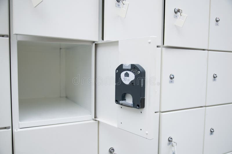 White Locker Locker. Open the Door Stock Image Image of horizontal