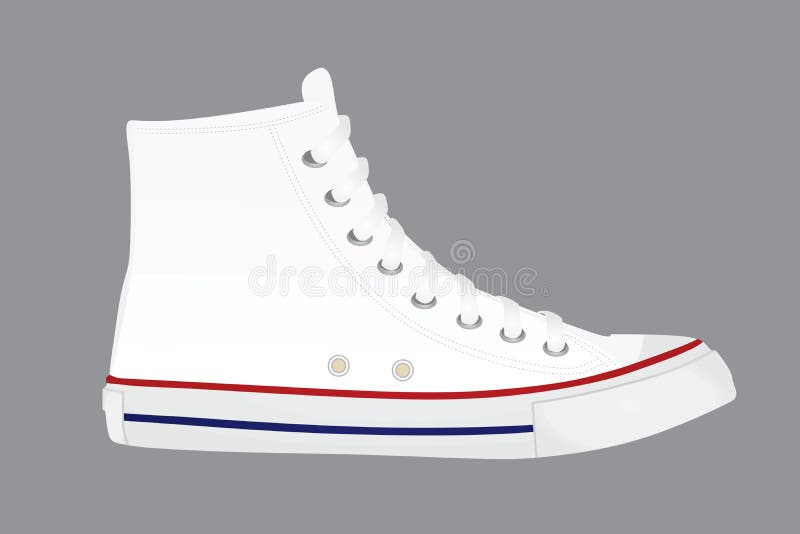 White canvas shoes stock vector 