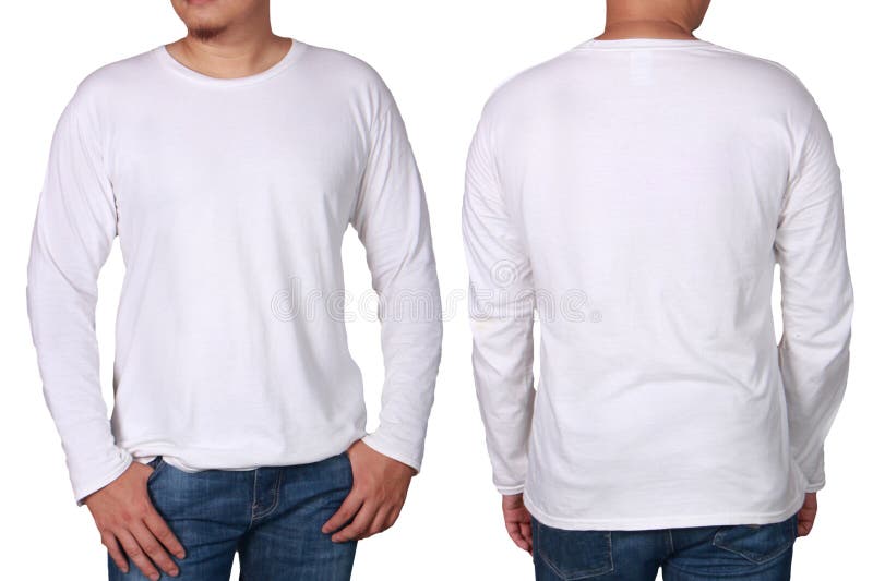 White Long Sleeved Shirt Design Template Stock Image - Image of ...