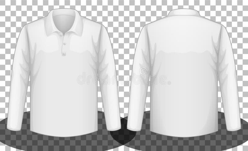 White Long Sleeve T-shirt Front and Back Side Stock Vector ...