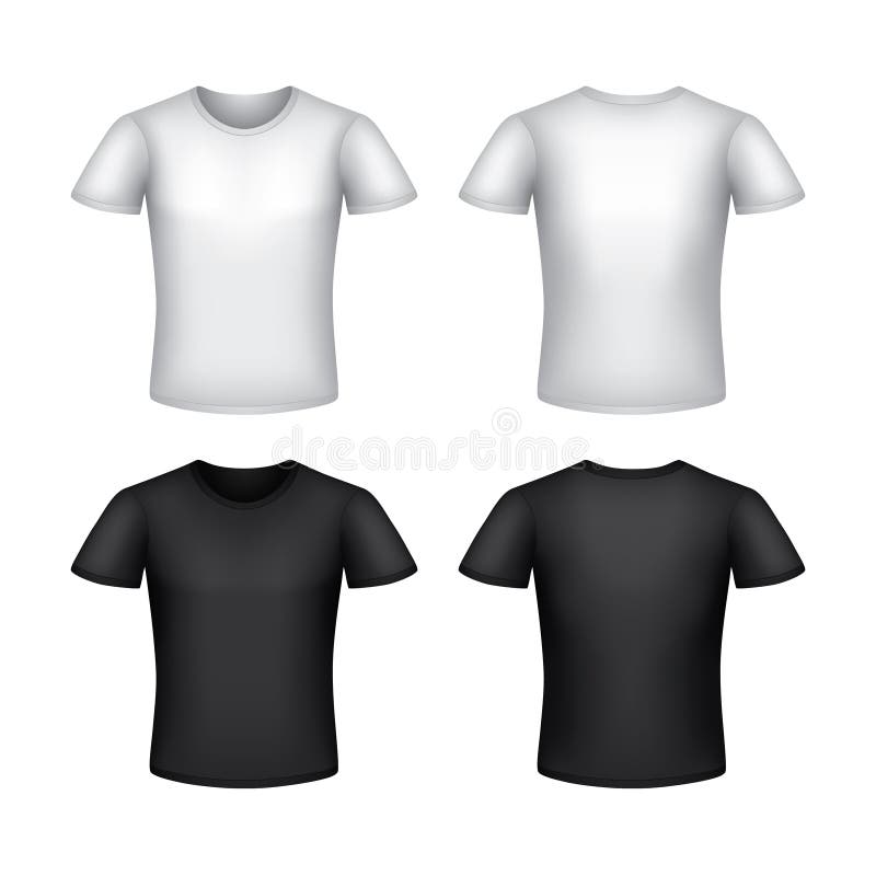 White Man T-shirt Template Isolated Vector Stock Vector - Illustration ...