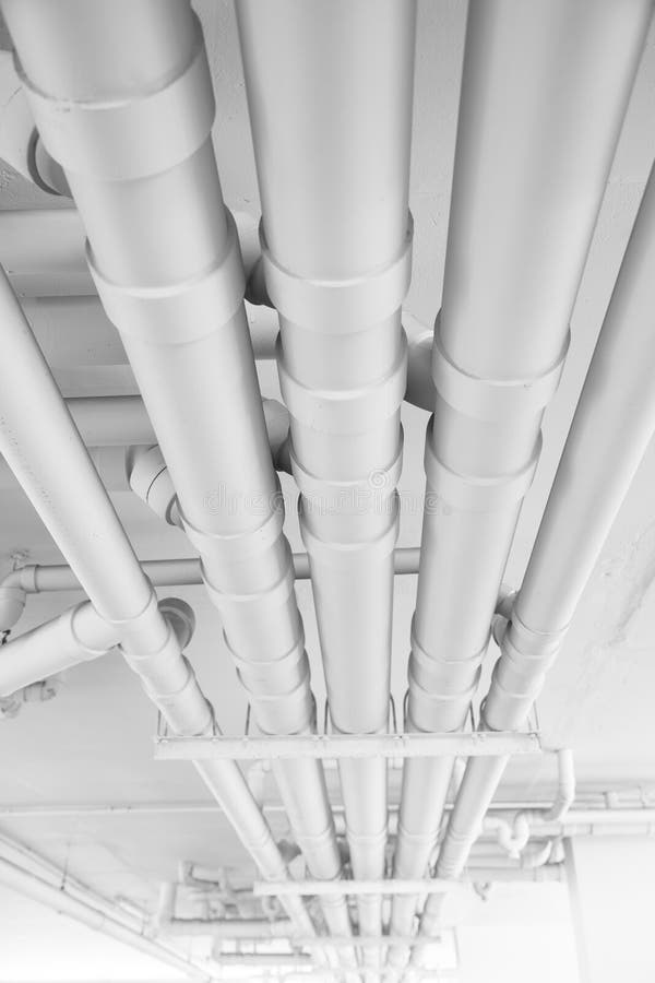 White manage water pipe, safety and clean watering system in condominium stock photo White manage water pipe, safety and clean watering system in condominium stock photo