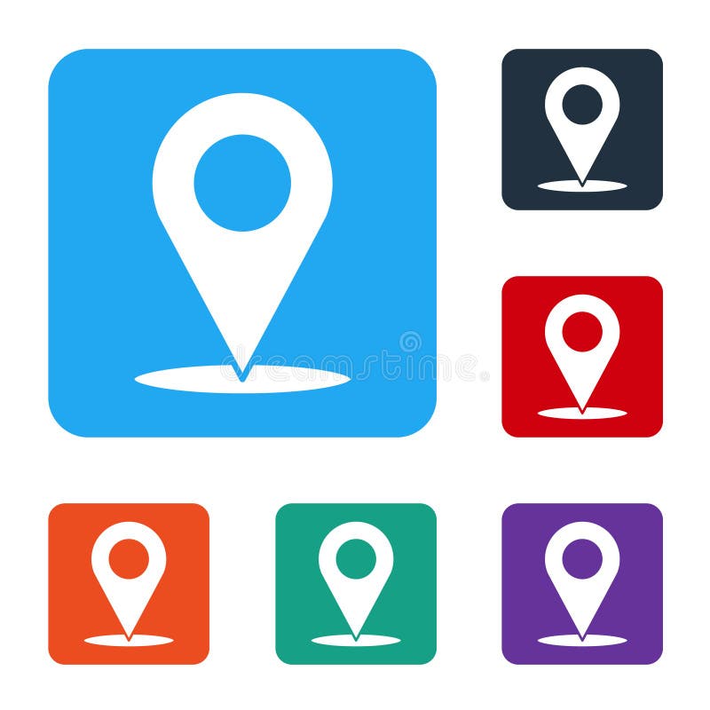White Map pin icon isolated on white background. Navigation, pointer, location, map, gps, direction, place, compass royalty free illustration
