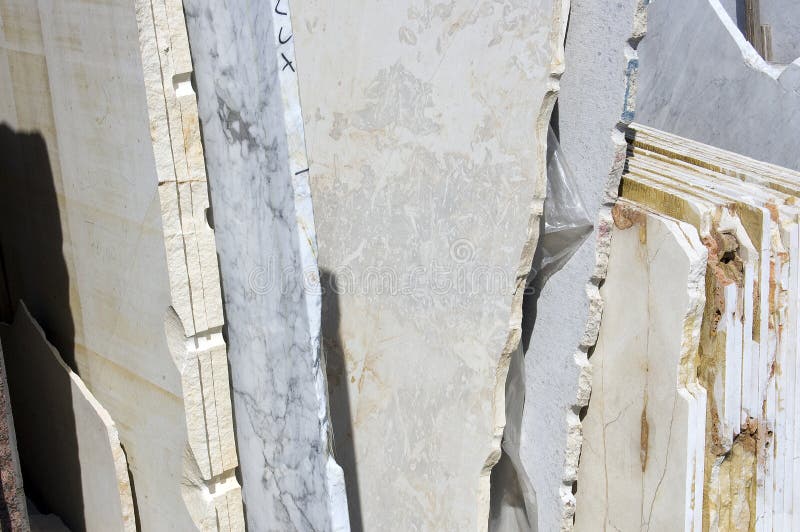 White marble slabs