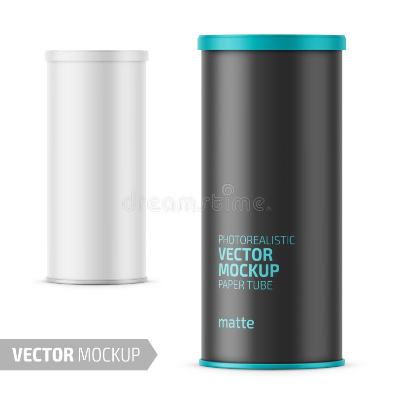 White matte paper tube with plastic lid.