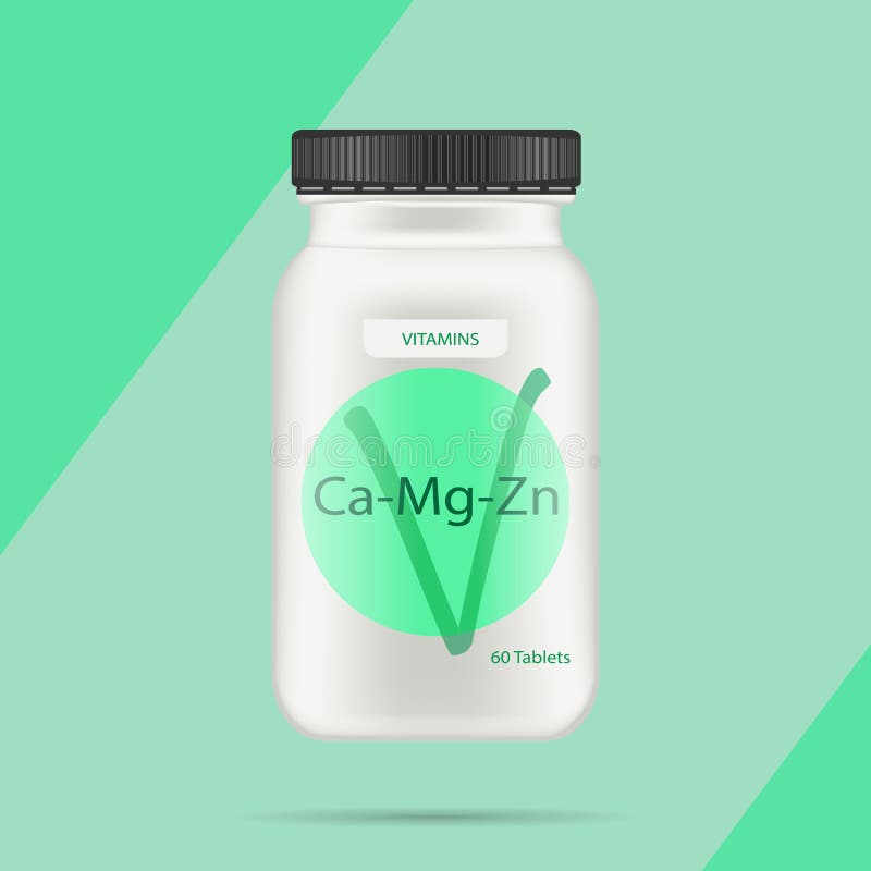 Download White Matte Plastic Bottle With Black Lid For Vitamins, Tablets, Pills. Realistic Packaging ...