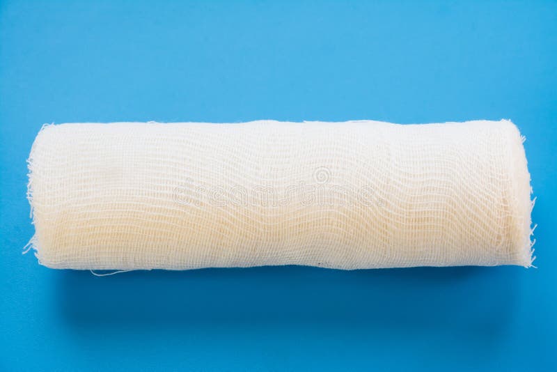 White Medical Bandage on Blue Background Stock Image Image of doctor