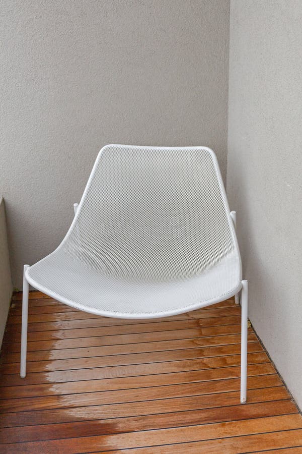 White Mesh Wire Chair stock image. Image of mesh, terrace 225096021