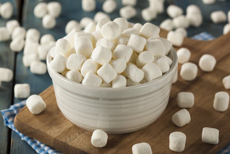 White Mini Marshmallows in a Bowl