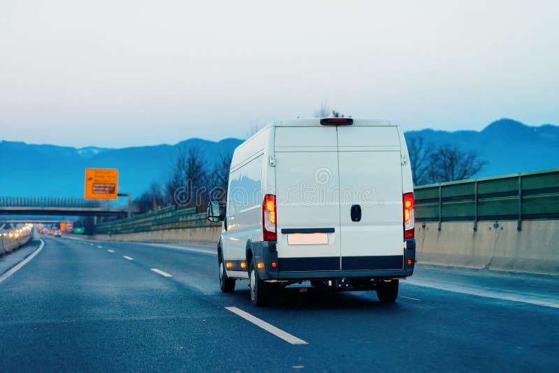 White Minivans In Road European Van Transport Stock Photo Image Of  Automobile, Drive: 162763768