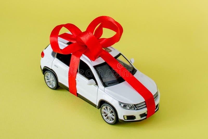 A New Car With A Red Bow - Stock Photos