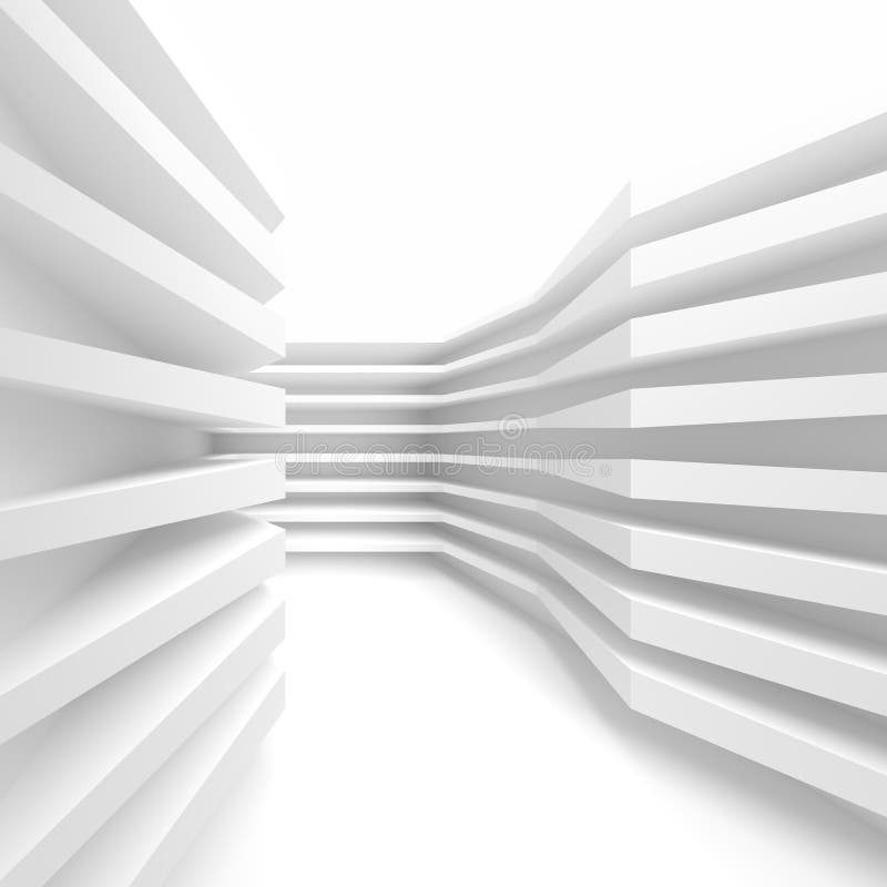 White Modern Architecture Design. Minimal Empty Hall royalty free illustration