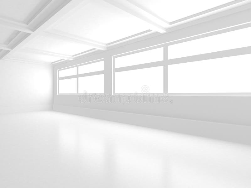 White Modern Background. Abstract Room Interior Concept Stock