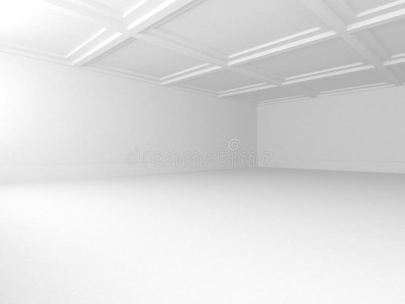 White Modern Background. Abstract Room Interior Concept Stock