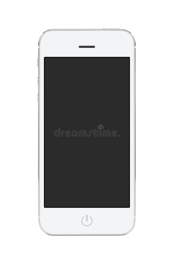 White modern mobile smart phone with blank screen