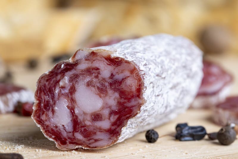 White Mold on Beef Sausage, Stock Photo Image of snack, quality