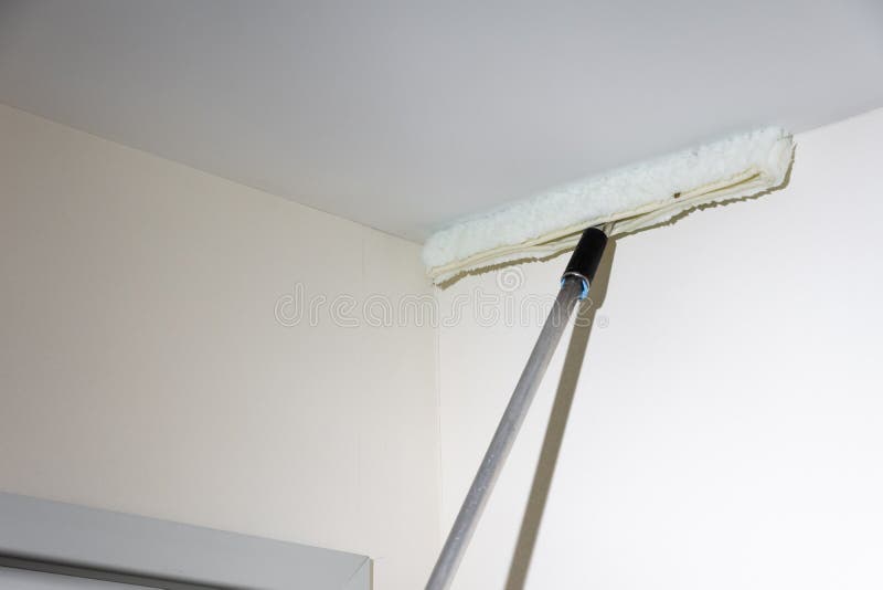 White Mop Cleaning the Ceilings of a Hospital Stock Image Image of