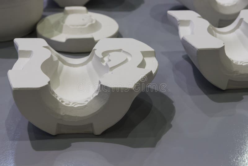 White Mould for Ceramic Slip Casting Production Process Stock Image