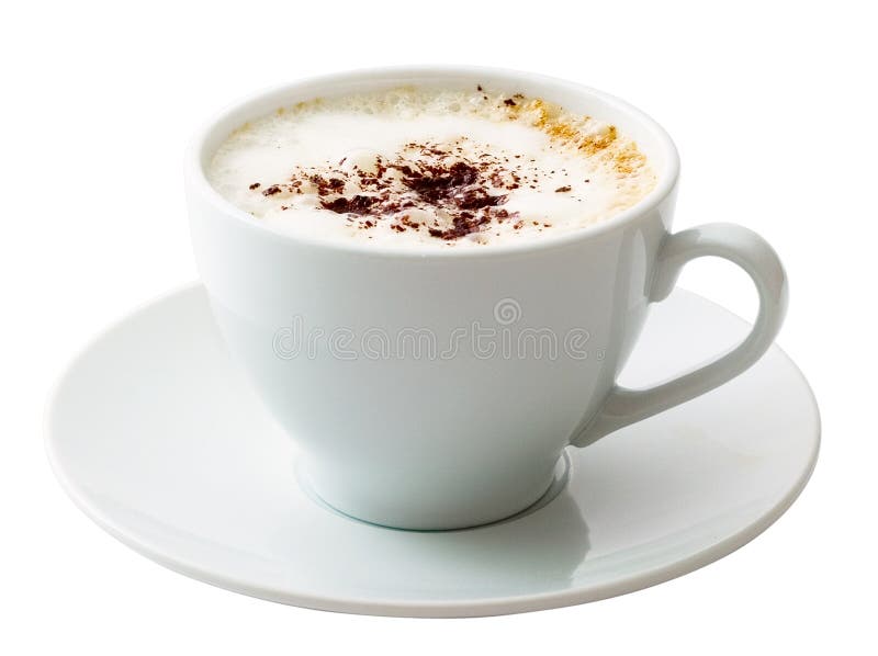 White mug of coffee isolated