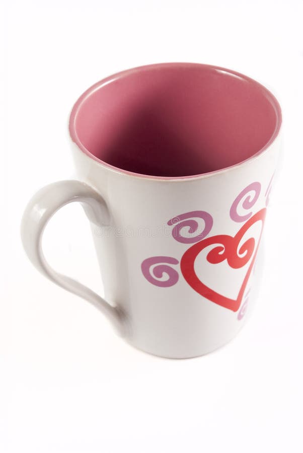 White mug with red heart