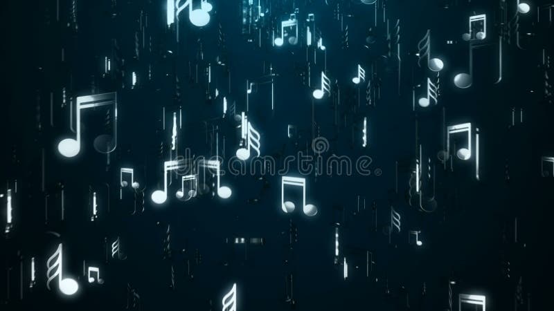 White music notes. Abstract background. Digital illustration