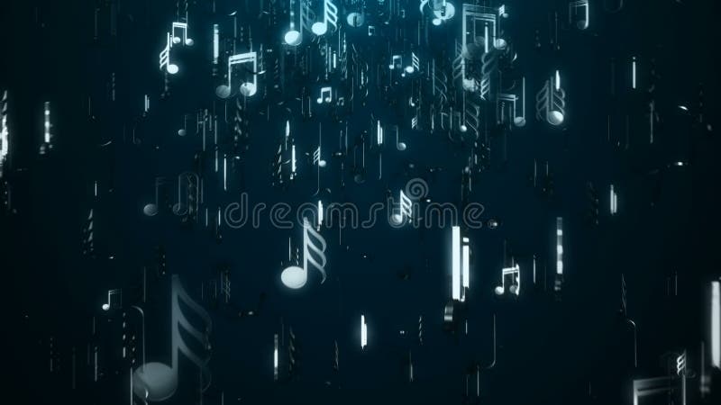 White music notes. Abstract background. Digital illustration