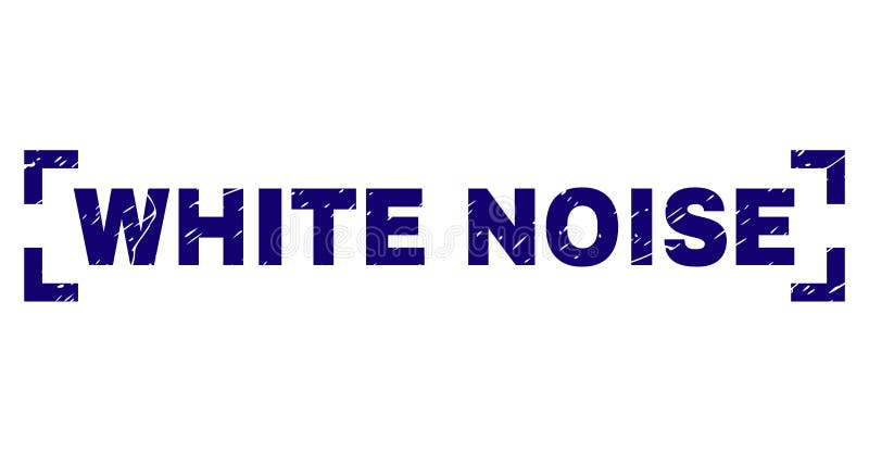 Scratched Textured WHITE NOISE Stamp Seal between Corners Stock Vector