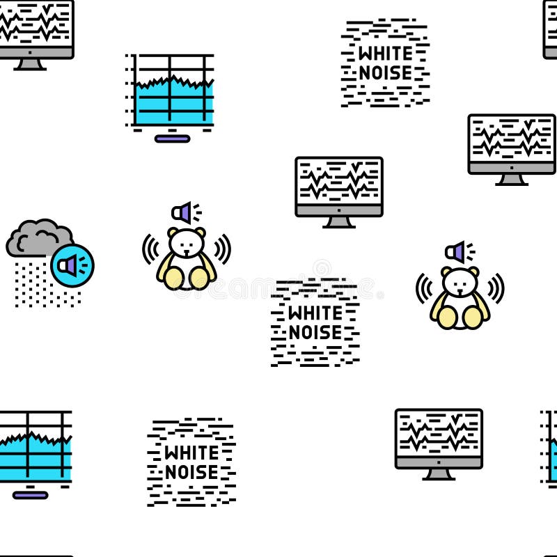 White Noise Hearing Vector Seamless Pattern Stock Vector Illustration