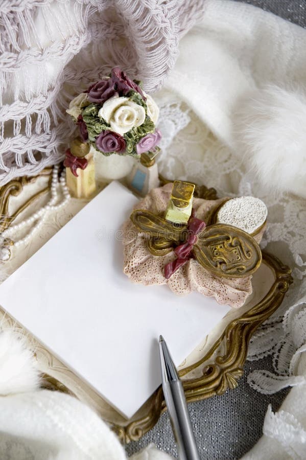 White note pad in romance