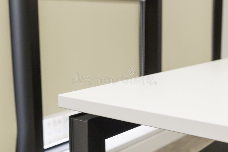 White office corner table stock image. Image of table 62888317