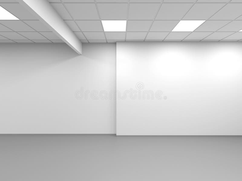 White Office Empty Interior Background Stock Illustration