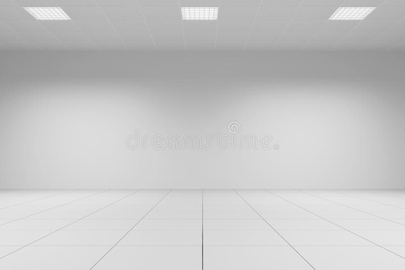 White office room with tiled vector illustration