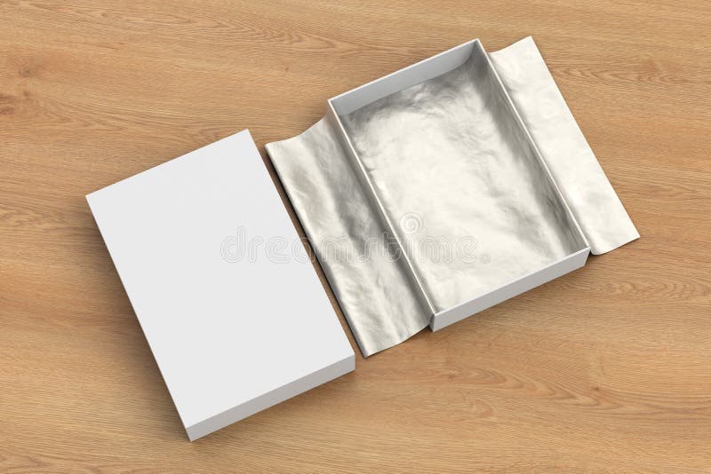 Download Gift Box Mockup With Unfolded Wrapping Paper Stock ...