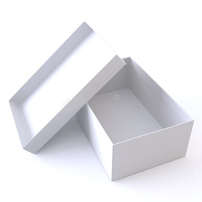 White opened empty box. stock illustration