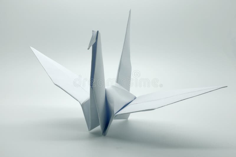 White Origami Crane, Bird, Paper Stock Photo Image of mesh, asia