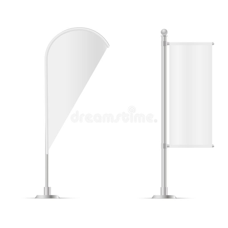 White Outdoor Teardrop Blade Feather Flag, Stander Advertising Banner Shield. Vector illustration. Mock up stock illustration White Outdoor Teardrop Blade Feather Flag, Stander Advertising Banner Shield. Vector illustration. Mock up stock illustration