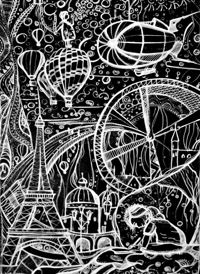 Black And White Outline Wallpaper