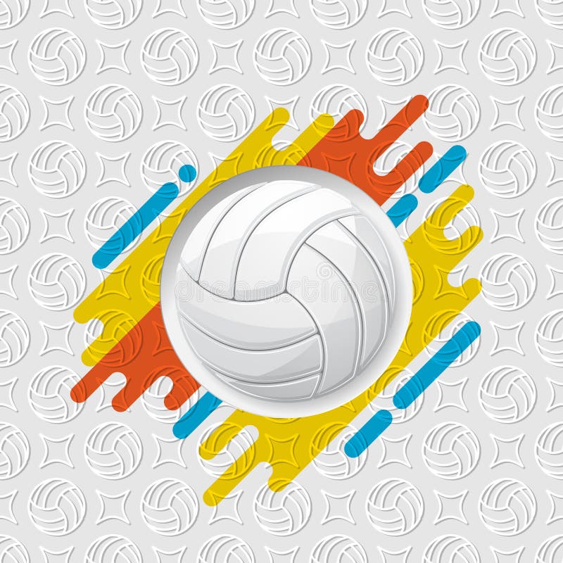 Volleyball symbol stock vector. Illustration of glowing - 18096747