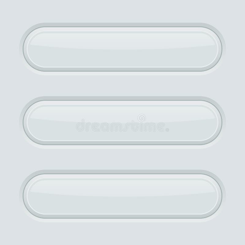 White oval buttons. 3d web interface elements stock illustration
