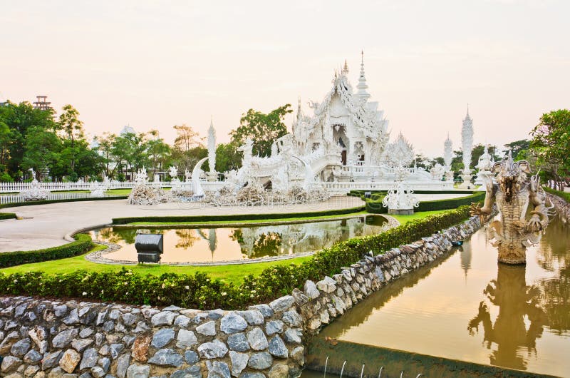 White pagoda at the Thai temple, Khonkaen