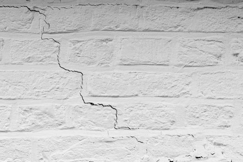 White Painted Wall with Diagonal Crack in Painting Stock Image Image