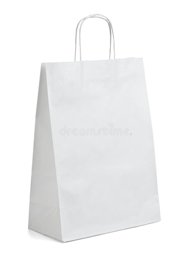 White paper bag stock image