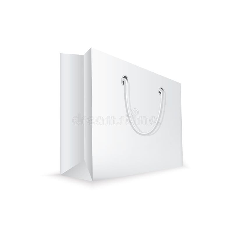 White Paper Bag Isolated on White Background. Vector Illustration Stock ...