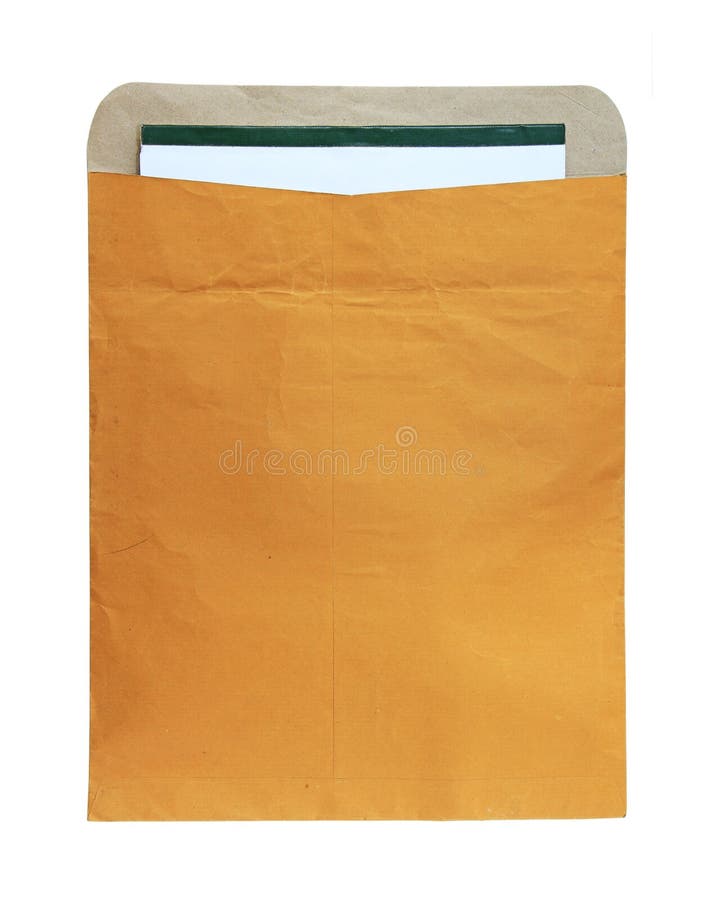 White paper in brown envelop royalty free stock images
