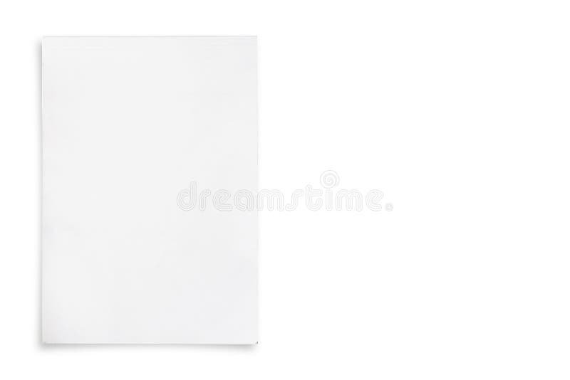 White Paper Cover Isolated on White Background. Stock Image Image of