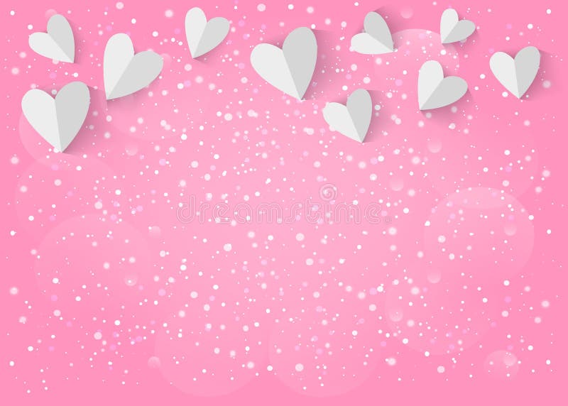White paper 3d heart on pink background. Vector EPS 10. stock illustration White paper 3d heart on pink background. Vector EPS 10. stock illustration